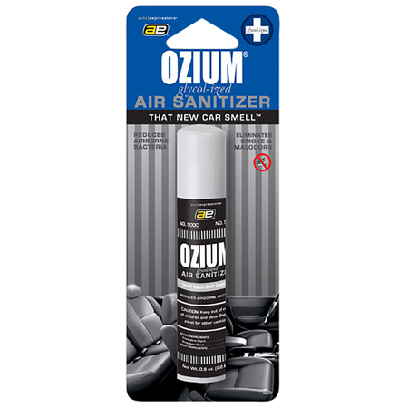 MEDO .8oz. Ozium Aerosol Air Sanitizer/ Freshener, New Car Scent OZ22